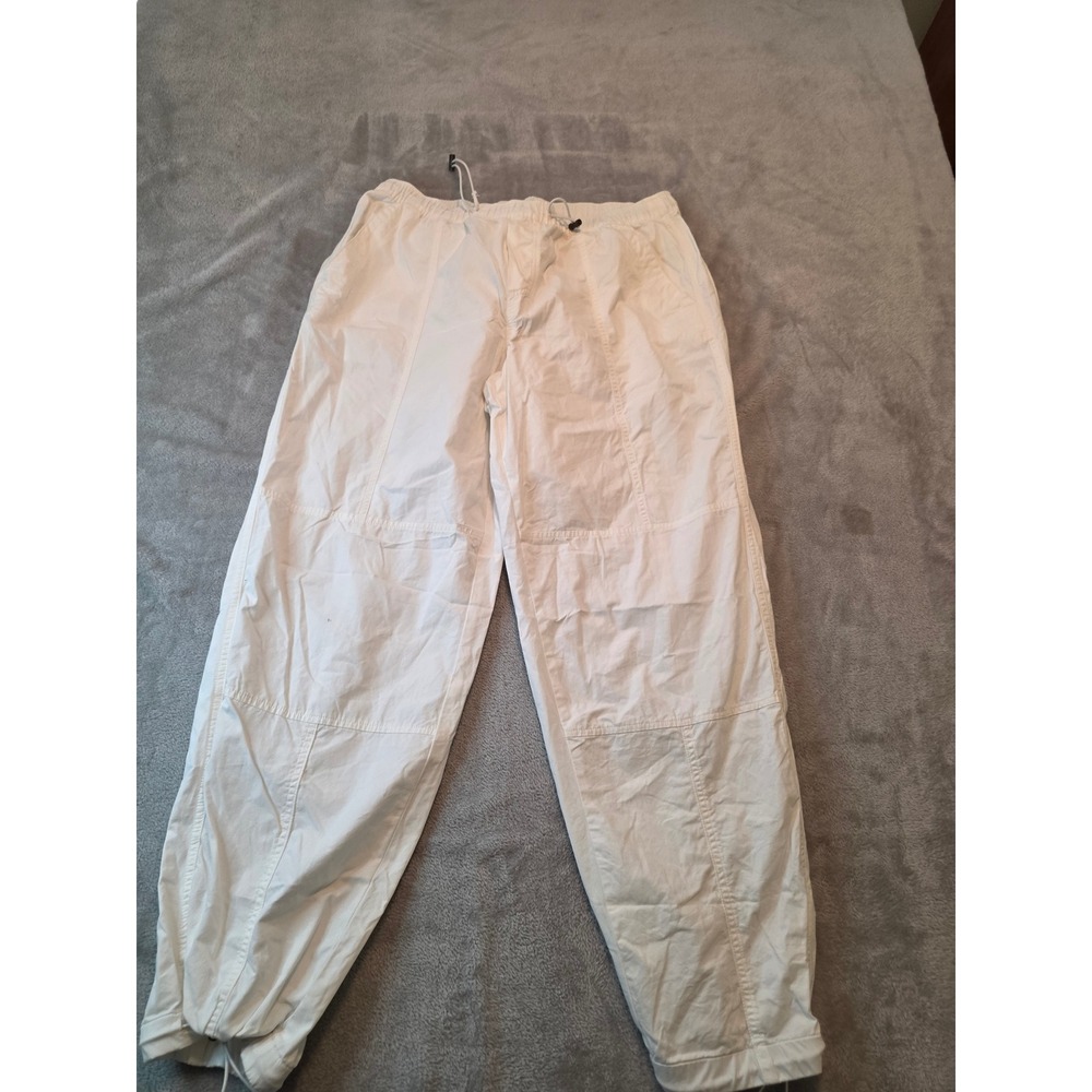 Arizona Jean Co Jogger Pants Mens L White Cotton Cargo Drawstring Cuff